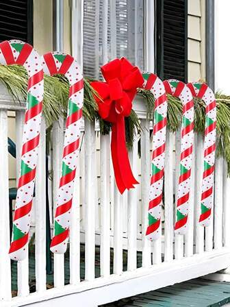 3/5 st uppblåsbara ballonger för godisrör Julgranshängande ballonger Holiday Jumbo Candy Cane Utomhusdekoration till jul Nyårsdekoration Vintertema Karneval Festdekoration, jul