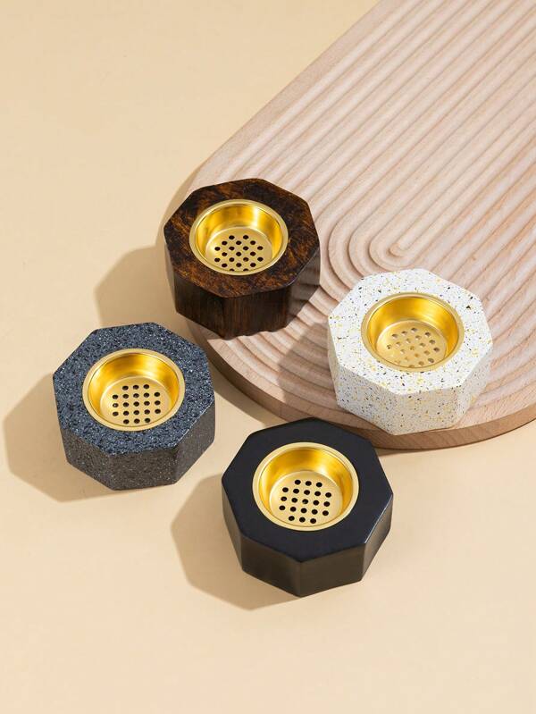 1pc Minimalist Octagonal Incense Holder, Resin Aroma Burner, Arabic Style Incense Diffuser, Home Decor, Room Decor, Party And Holiday Decoration