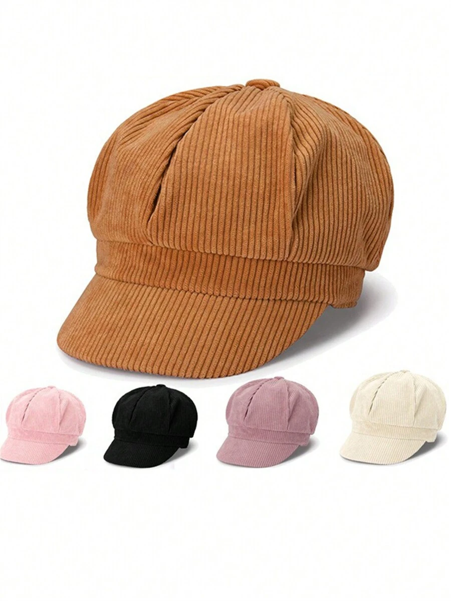 1pc Unisex Beret Hat, Octagonal Artist Cap, Newsboy Cap, Peaked Cap For Spring Autumn - Multicolor - View 1