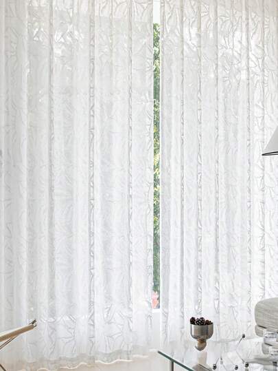 1 szt. 3D tłoczony duży liść wzór kieszeń na drążek do zasłon styl vintage high-end, odpowiedni do sypialni, salonu, jadalni, biura