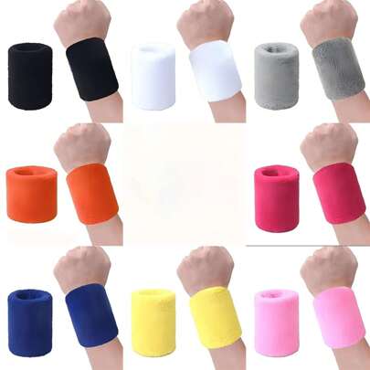 2pcs Sports Wristbands, Wrist Sweat Band For Men And Women, Suitable For Tennis, Basketball, Running & Gym Working Out Gym Gym Wristbands Accessories