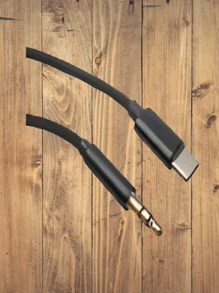 Type C To 3.5mm Aux Cable Male To Male Headphone Audio Cable Adapter - màu đen - Xem 1