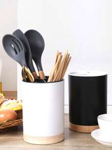 1 Peça Caixa de Armazenamento de Talheres de Cozinha para Hashis, Colheres e Facas com Base de Drenagem Removível, Pote de Armazenamento de Talheres, Suporte de Tubo de Talheres de Plástico com Vários Compartimentos e Bottom Coador - Acessórios de Casa e Cozinha, Armazenamento de Cozinha, Organizador de Cozinha, Itens de Armazenamento, Cozinha, Armazenamento, Organizador, Organização, Organizadores, Organizador de Gaveta, Viagem, Itens de Cozinha, Utensílios de Cozinha, Ferramentas de Cozinha, Coisas de Cozinha, Decoração de Casa, Presentes de Natal, Presentes de Casa, Decoração de Quarto