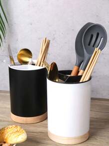 1 Peça Caixa de Armazenamento de Talheres de Cozinha para Hashis, Colheres e Facas com Base de Drenagem Removível, Pote de Armazenamento de Talheres, Suporte de Tubo de Talheres de Plástico com Vários Compartimentos e Bottom Coador - Acessórios de Casa e Cozinha, Armazenamento de Cozinha, Organizador de Cozinha, Itens de Armazenamento, Cozinha, Armazenamento, Organizador, Organização, Organizadores, Organizador de Gaveta, Viagem, Itens de Cozinha, Utensílios de Cozinha, Ferramentas de Cozinha, Coisas de Cozinha, Decoração de Casa, Presentes de Natal, Presentes de Casa, Decoração de Quarto
