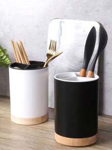 1 Peça Caixa de Armazenamento de Talheres de Cozinha para Hashis, Colheres e Facas com Base de Drenagem Removível, Pote de Armazenamento de Talheres, Suporte de Tubo de Talheres de Plástico com Vários Compartimentos e Bottom Coador - Acessórios de Casa e Cozinha, Armazenamento de Cozinha, Organizador de Cozinha, Itens de Armazenamento, Cozinha, Armazenamento, Organizador, Organização, Organizadores, Organizador de Gaveta, Viagem, Itens de Cozinha, Utensílios de Cozinha, Ferramentas de Cozinha, Coisas de Cozinha, Decoração de Casa, Presentes de Natal, Presentes de Casa, Decoração de Quarto