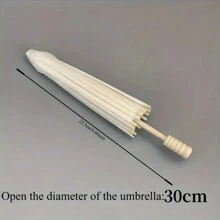 1pc, Vintage White Paper Umbrella For - Perfect For Parties, And Photography - DIY Painting Supplies And Party Decor Halloween - Umbrella - View 15