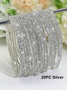 Bracelet de tennis ultra-fin de 2 mm avec perles en cristal blanc, élastique pour femmes