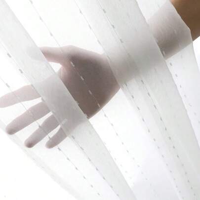 BENYE 1pc White Sheer Voile Curtain Panel - Semi-Transparent, For Living Room, Bedroom, Bay Window, Balcony, Office Home Decor