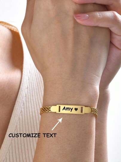 Pulsera personalizada con nombre, personalizable con nombre y cumpleaños, de acero inoxidable y tamaño ajustable, adecuada para mujeres o bebés. Diversos estilos que incluyen moda, otoño, vintage, minimalista, casual, clásico. Personalizable, único, regalo ideal para novia, mamá, familia, amigos. Adecuado para aniversario, cumpleaños, uso diario, baile de graduación, Día de la Madre, San Valentín, graduación, boda y talla grande.