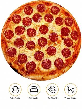 1 件玉米饼/扁面包毯、柔软毯子、温暖床毯、适合成人男女的有趣食物圆形毯、新奇逼真的饼干毯、适合所有人的超大独特食物毯