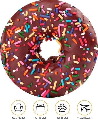 1pc Tortilla/Flatbread Blanket, Soft Throw Blanket, Warm Bed Blanket, Funny Food Round Blanket For Adult Men And Women, Novelty Realistic Cookie Blanket, Oversized Unique Food Blanket For All