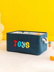 Storage Basket Home Storage Basket Fabric Miscellaneous Clothing Storage Basket Foldable Toy Storage Bucket - Blue - View 2