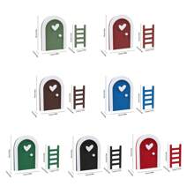 1pc Outdoor Cute Love  Door Courtyard Micro Landscape Layout Mini Ladder Decoration Wooden Crafts Garden Fairy Tale Small Door Ornaments - Multicolor - View 3