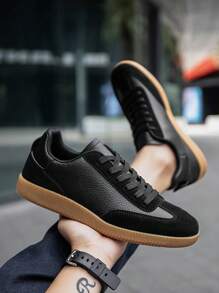 Herren Retro Kontrast Farbe Schnürung Bequeme Oxford Lässig Sneaker, personalisiert für Outdoor Alltag Pendeln Paar Spazierengehen Sportschuhe (fällt klein aus, schmal)