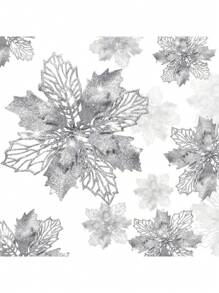 1 pièce / 5 pièces / 10 pièces / 20 pièces Fleurs artificielles de Poinsettia avec poudre d'or à clipser, avec décoration scintillante, pour sapin de Noël, mariage, fête du Nouvel An, têtes de fleurs de 3,5 po, 5,9 po, 9,4 po pour décoration d'escalier, fenêtre, cheminée, cour. Fleurs artificielles réutilisables et vibrantes, Noël
