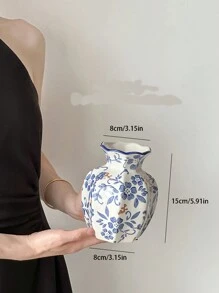 1 件青花瓷花瓶，陶瓷水培花瓶，家居装饰桌面配件，摄影道具，客厅插花，餐桌装饰，室内设计 Rama 装饰 Rama - 彩色 - 查看 16