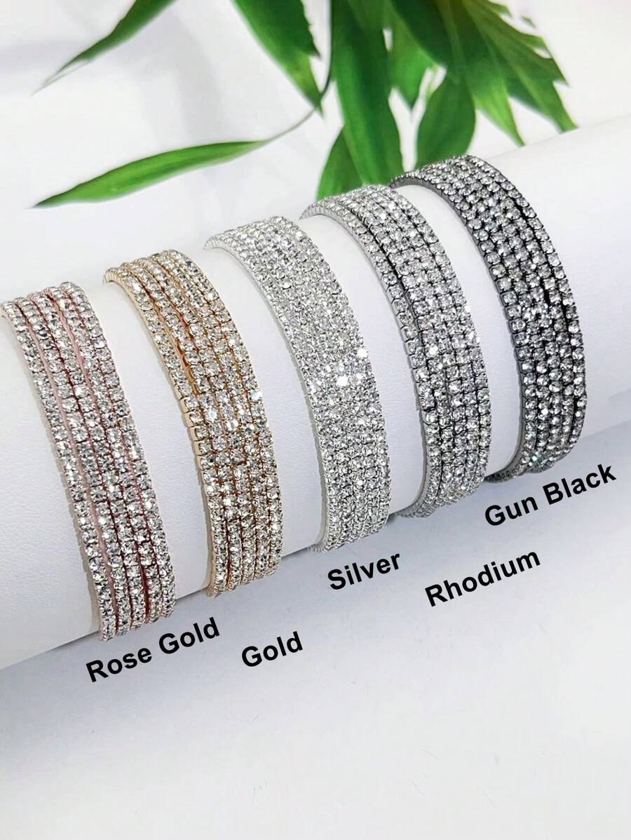 Bracelet de tennis ultra-fin de 2 mm avec perles en cristal blanc, élastique pour femmes