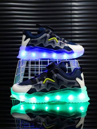 USB 可充电 LED 7 色发光鞋带，发光鞋带灯，适合儿童、幼儿、男孩、女孩、学生、休闲运动鞋、运动鞋、小白鞋、闪光灯鞋