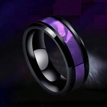 1pc Purple Heart Shaped Couple Rings, Stainless Steel Rings With Romantic Heart Design, Wedding Engagement Rings, Valentine Jewelry Gift,Mom,Mother,Mother's Day,Gift - Purple Heart Shaped Ring - View 10