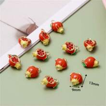 5/Pcs Random Mixed Color Alloy 3D Fruit Pendant DIY For Earrings, Bracelets, Keychains, Bag Charms, Pendant Accessories - Multicolor - View 14