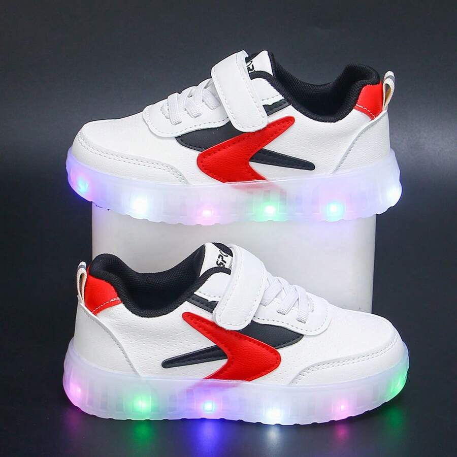 1 Pair New Style All-Season Children Shoes:1 Pair White & Shoes; 1 Pair Light-Up Sneakers; 1 Pair Kids Sports Shoes; 1 Pair Canvas Sneakers For Boys; 1 Pair Toddler PU Leather Comfortable Neutral Baby Shoes; 1 Pair Stylish& Fashionable Casual Wear Kids Shoes, Insole Length 13-18.3cm