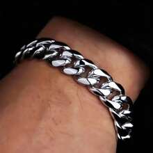 Brazalete de eslabones de acero de titanio premium para hombres