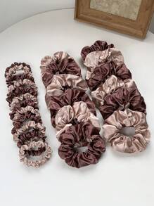 24件/套 黑色、灰色和深色调大号和小号发圈，柔软舒适的普通款弹力发圈，多功能成人发圈，休闲百搭，可作马尾辫发饰。