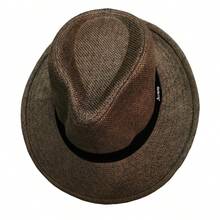Panama Style Hat Wide Brim Casual Beach Unisex Size 58 - 咖啡棕 - 查看 2