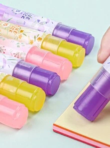 1 pieza (8g) Barra de pegamento sólido de PVA con diseño de mapache de dibujos animados para pegar papel, sobres, recibos, tarjetas, exámenes, notas, diario DIY, papelería escolar y de oficina