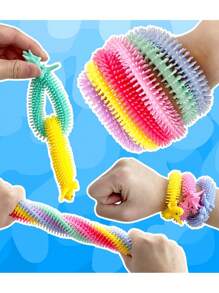 4 sztuki - rozciągliwy sznurek Fidget Party Favors, sensoryczne Fidget Stretch Party Favors, sensoryczne sznurki z makaronu dla dorosłych, łagodzenie stresu, upominki na imprezę, sensoryczne sznurki z makaronu dinozaurów, teksturowany elastyczny sznurek dla dorosłych, łagodzenie stresu, upominki na imprezę, świąteczne wypełniacze skarpet, sensoryczny Fidget Worm Stretch na upominki na imprezę, dla dorosłych, łagodzenie stresu, uspokajający i relaksujący prezent dla dorosłych, łagodzenie stresu i lęku, upominki na imprezę, wypełniacze do torebek, łagodzenie stresu u dorosłych, upominki na imprezę, boże narodzenie - Wielokolorowe - Zobacz 4