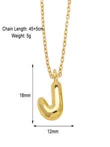 Bubble Letter Stainless Steel Necklace Gold For Women - 18K Gold-Plated Initial Necklace, Delicate Letter Gold Necklace, Layered Gold Necklace, Stylish Initial Necklace Jewelry