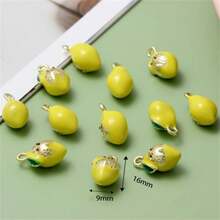 5/Pcs Random Mixed Color Alloy 3D Fruit Pendant DIY For Earrings, Bracelets, Keychains, Bag Charms, Pendant Accessories - Multicolor - View 49