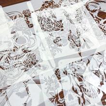Set de 17 piezas con plantillas huecas, bordes de pintura de pulverización y guías de boceto con tema de calavera para dibujo y pintura