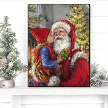 1 cái, Tranh treo tường hình ông già Noel và trẻ em, Trang trí Giáng sinh, In áp phích cổ điển, Tranh canvas tối giản, Trang trí nhà cửa, Thích hợp để trang trí trong phòng ăn, phòng ngủ và phòng khách 20*28 inch, Đồ trang trí Giáng sinh không khung Trang trí phòng - A - Xem 1