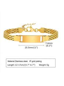 Personalized Name Bracelet Custom Name Birth Date Stainless Steel ID Bracelets Adjustable For Women Or Baby Size For Choose Stylish,Fall Fashion,Vintage,Contracted,Simple,Casual,Old Money Custom,Personalized,Unique Ideal Gifts For Her Girlfriend,Mom,Family,Friends For Anniversaries,For Birthdays,For Daily Wear,For Prom,For Mother's Day,For Valentine's Day,For Graduation,For Weddings