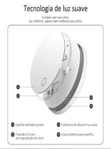 Lighted Vanity Makeup Mirror With Smart Touch Control 3-Gear Base Makeup Organizer - 彩色 - 查看 7