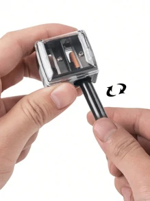 2pcs/1pc Dual Hole Pencil Sharpener, 4 Color Options, Suitable For Eyeliner, Eyebrow And Makeup Pencils, Mini Portable Multifunctional Pencil Sharpener For Back To School Season, Cosmetics, Affordable Price, Room Decor, Vanity, Travel, Bedroom, Makeup Accessories, Christmas Gift - Multicolor - View 7