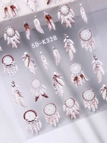 2 miếng dán móng tay hình cú bắt giấc mơ 5D hoạt hình dễ thương hình cú trắng lông chim hoa hồng mùa đông dập nổi hình dán móng tay tự dính trang trí móng tay DIY cho tiệm làm móng phụ kiện thiết kế - Nhiều màu - Xem 4