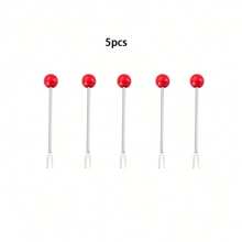 1/5/10/20 st. fruktgafflar i rostfritt stål, nordisk stil, premium dessertgafflar, lyxiga eleganta fruktpetare till jul, skolmaterial - Multifärgad - Visa 4