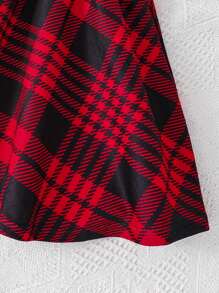 2pcs Tween Girl Elegant Outfit Set: Printed Knit Top & Plaid Skirt, Spring Summer; 1 Sunglasses Included, Chic & Casual, School Style, Comfortable Soft Fabric, Tween Girl Tween Clothing - White - View 6