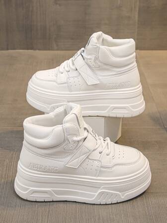 Fall/Winter Women's Platform Sneakers, Non-Slip Comfortable Fashion Casual High Top Shoes With Hook & Loop Closure