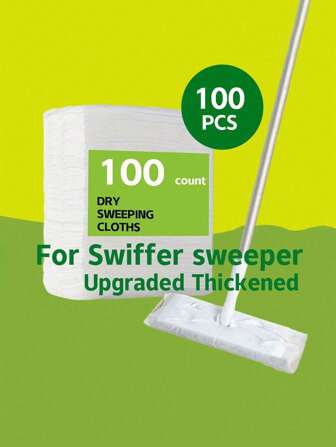 [100 PCS Disposable Dry Mop Refills]Dusting Sweeper Pads, Floor Cleaning Cloths, Universal Fit For Wooden Hardwood Tile Floors, Cleaning Accessories