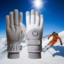 1 Paar dicke, winterfeste Outdoor Ski- und Radfahrhandschuhe für Damen, winddicht, wasserdicht, rutschfest, abriebfest, mit Touchscreen-Funktion und Wärmeisolierung, Winterhandschuhe, Handwärmer, Ski-Handschuhe, Schnee-Handschuhe