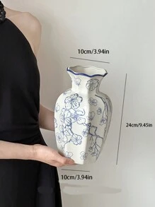 1 件青花瓷花瓶，陶瓷水培花瓶，家居装饰桌面配件，摄影道具，客厅插花，餐桌装饰，室内设计 Rama 装饰 Rama - 彩色 - 查看 13