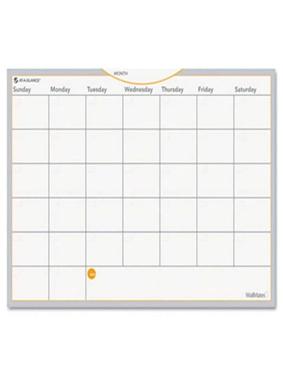 At-A-Glance WallMates Self-Adhesive Dry Erase Monthly Planning Surface White 18 In. X 12 In. - 白色 - 查看 1