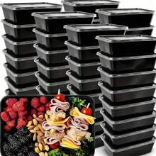 100 Sets Of Meal Preparation Containers With Lids, 22oz Microwaveable Boxes, Two Styles (Assorted Shipment),Disposable Lunch Boxes, PP Material, Stackable, Freezer Dishwasher Friendly,For Home Kitchen Restaurant Take Away Picnic, Kitchenware - Black - View 1