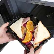 100 Sets Of Meal Preparation Containers With Lids, 22oz Microwaveable Boxes, Two Styles (Assorted Shipment),Disposable Lunch Boxes, PP Material, Stackable, Freezer Dishwasher Friendly,For Home Kitchen Restaurant Take Away Picnic, Kitchenware - Black - View 8