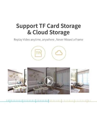 1pc 2K Indoor Security Camera Mobile App, Baby/Elderly/Pet Monitor, 1080P Rotating Home Camera, 2.4G WiFi Two Way Audio, Human Detection, Motion Tracking, SD Cloud Storage view 11