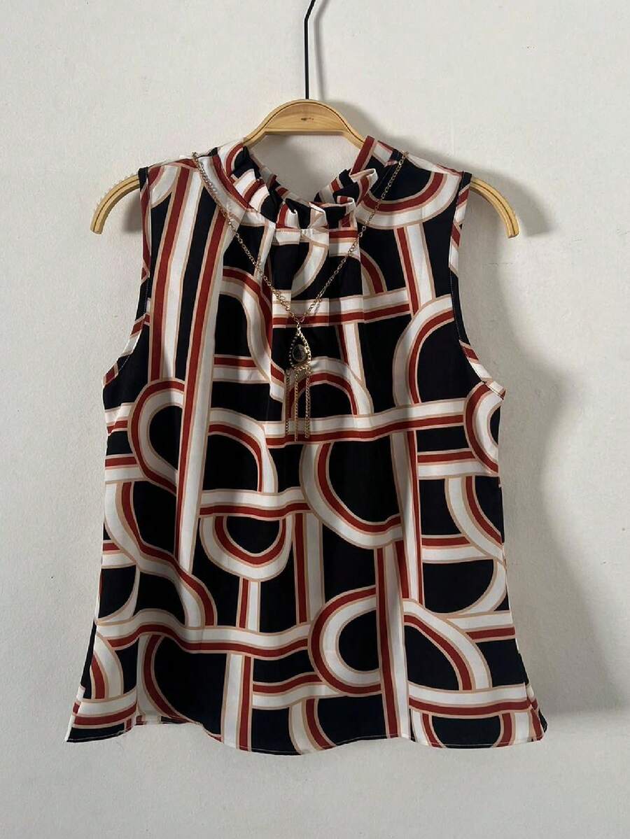 New 2024 Printed Tank Top - 黑色 - 查看 1