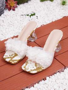 Fashionable Transparent High-Heel Comfortable Versatile Ladies Sandals